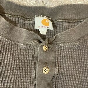 Carhartt Mens heavyweight thermal waffle long sleeve XL BROWN